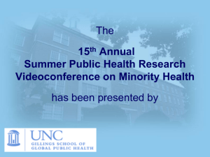 ppt - Minority Health Project - The University of North Carolina at