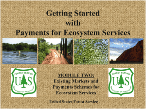 Existing Markets and Payment Schemes for Ecosystem Services