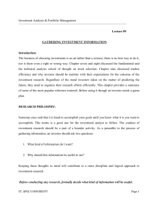 Investment Analysis & Portfolio Management Lecture 09