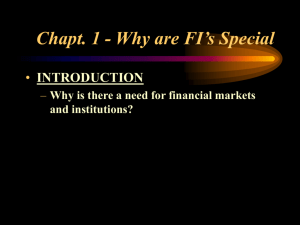 Chapt. 1 - Why are FI's Special