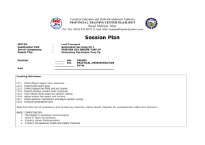 Session Plan-gas engine tune up