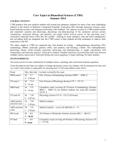 2014 CTBS Schedule - Division of Medical Education, School