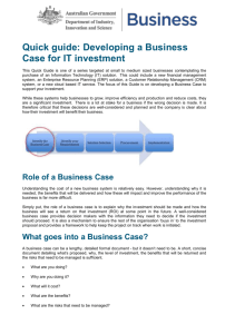 Quick guide: Developing a Business Case for IT
