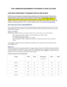 CUNY Admission Requirements for 4