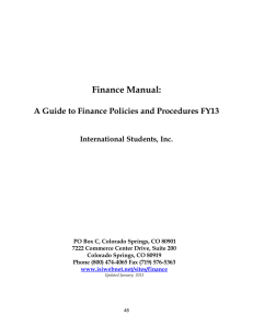 Field Finance Manual: