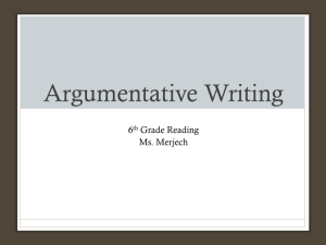 Argumentative writing - Doral Academy Preparatory