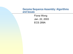 Genome Sequence Assembly: Algorithms and Issues
