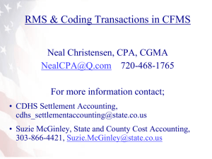 RMS & Coding Transactions in CFMS