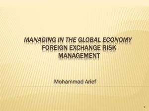 Managing in the Global Economy Foreign Exchange Risk