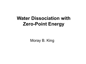 Water Disassociation Using Zero Point Energy