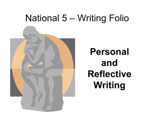 National 5 – Writing Folio Reflective Tasks
