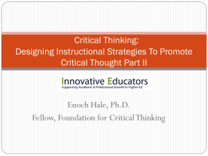 Critical Thinking - Innovative Educators