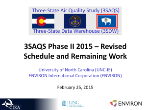 3SAQS Phase II 2015 – Revised Schedule and Remaining Work