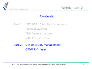 WMAN 2 (QoS and PHY layer operation)
