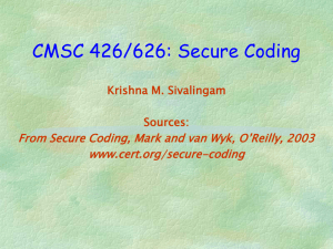 Secure Coding - UMBC Center for Information Security and Assurance