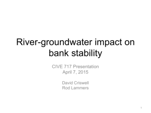 River-groundwater impact on bank stability