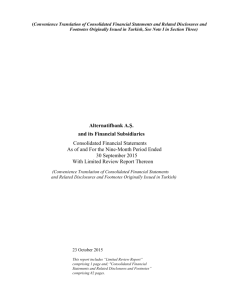 ABank September 30 2015 Consolidated Financial Statements