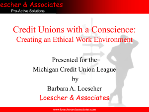 Credit Union Fraud & Ethics - Michigan Credit Union League
