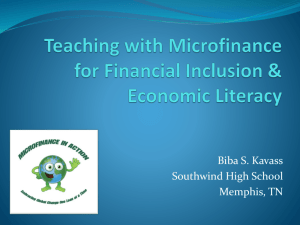 Teaching with Microfinance for Financial Inclusion & Financial Literacy