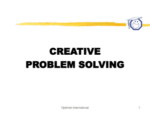 Creative Problem Solving - Optimist Leaders Online