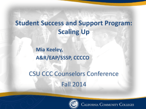 Student Success and Support Program: Scaling Up