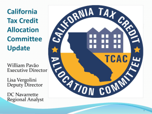 State Tax Credit Update Presentation