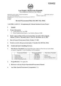 Revised Procurement Plan (Oct 2015