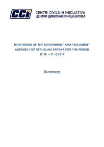 Monitoring of the Government and Parliament Assembly of