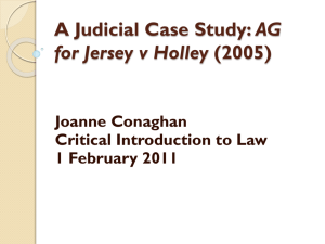 A judicial case study: AG for Jersey v Holland (2005)