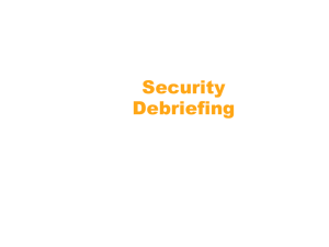 Security Debriefing - Florida Industrial Security Working Group