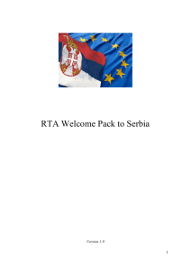 RTA Welcome Pack to Serbia