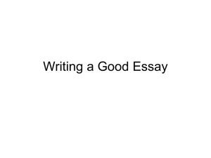Writing a Good Essay