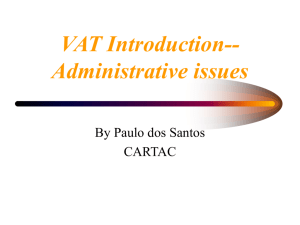 VAT introduction : administrative issues / by Paulo Dos