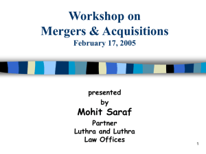 Statutory Framework in respect of Mergers and