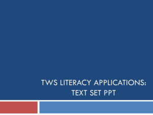 TWS Literacy ApplicationsPPT