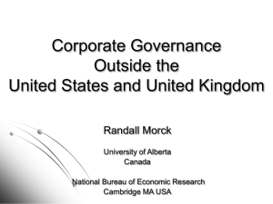 Corporate Governance Outside the United States and United