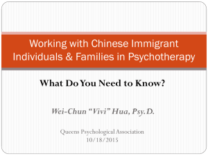 Working with Chinese Immigrant Individuals and Families in