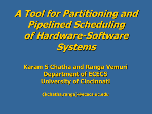A Tool Partitioning and Pipelined Scheduling of Hardware