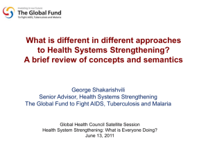 Health Systems Strengthening