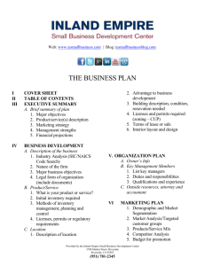 the business plan - Inland Empire SBDC