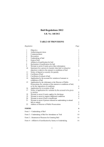 Bail Regulations 2012