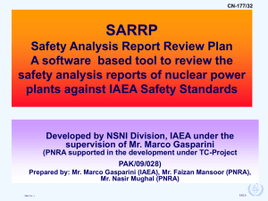 SARRP Safety Analysis Report Review Plan A software based tool
