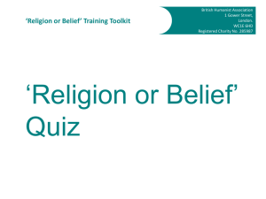 'Religion or Belief' Training Toolkit