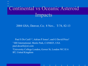 Continental vs Oceanic Asteroid Impacts