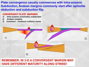 Plate convergence usually commences with intra