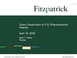 Claim Construction of U.S. Pharmaceutical Patents