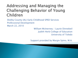 Challenging Behavior - University of Toledo