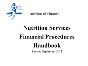 Nutrition Services Financial Procedures Handbook