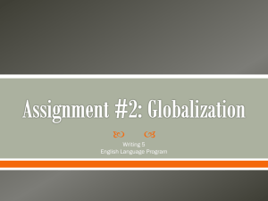 Assignment #2: Globalization