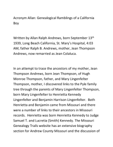 Acronym Allan: Genealogical Ramblings of a California Boy Written